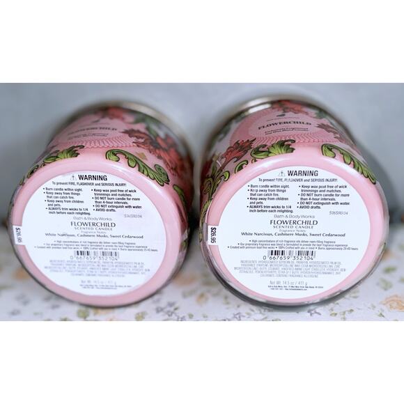 Lot of 2 Bath & Body Works Flowerchild Large 3-Wick Scented Candle 14.5oz - Picture 5 of 5